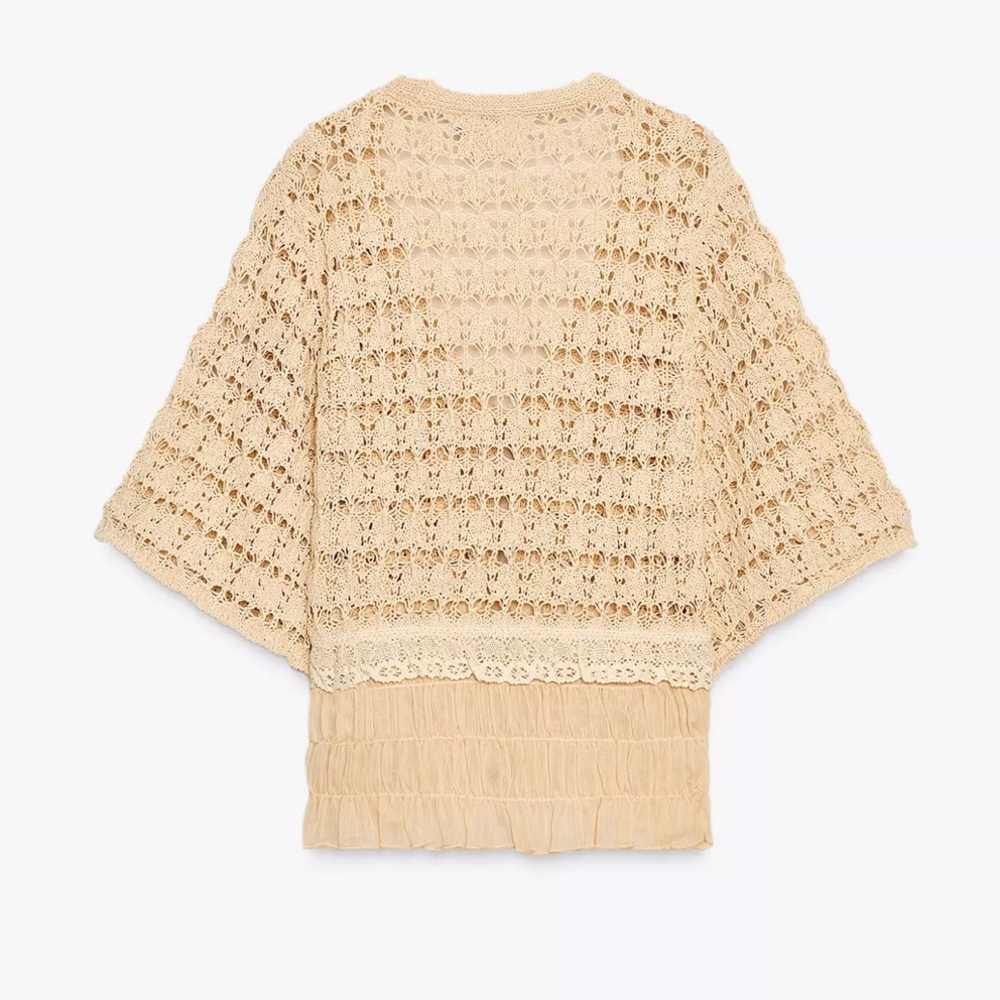 Zara NWT crochet tie front knit cardigan - Picture 11 of 12